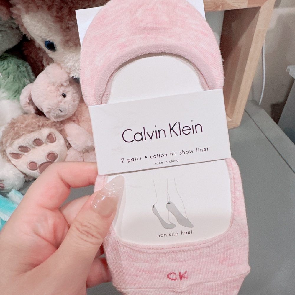 Calvin klein women non slip heel Flat Knit 2Pack Socks/NWT
